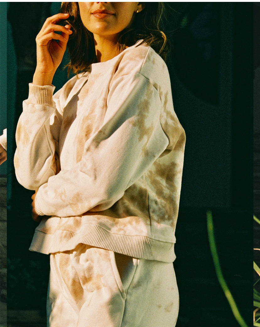 Joey Sweatshirt - Organic Cotton - Tan Tie-Dye