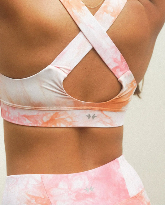 Matilda Sports Bra - Rose Pink Tie-Dye