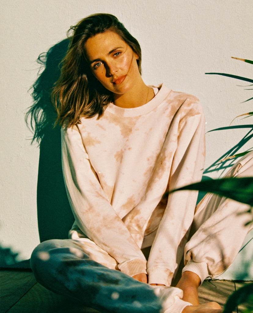Joey Sweatshirt - Organic Cotton - Tan Tie-Dye