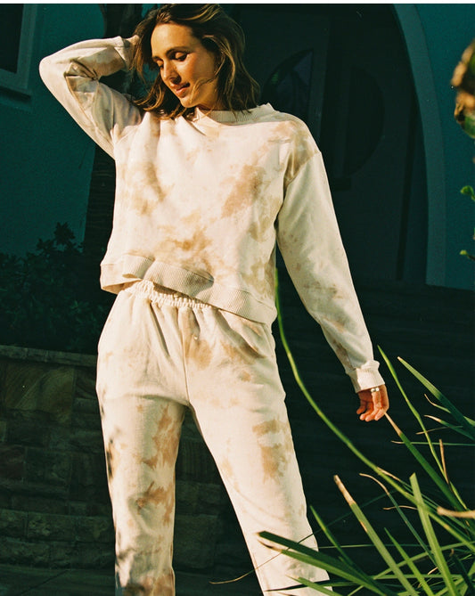 Joey Sweatshirt - Organic Cotton - Tan Tie-Dye