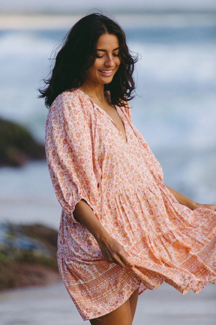 Sundance Smock Dress - Peach