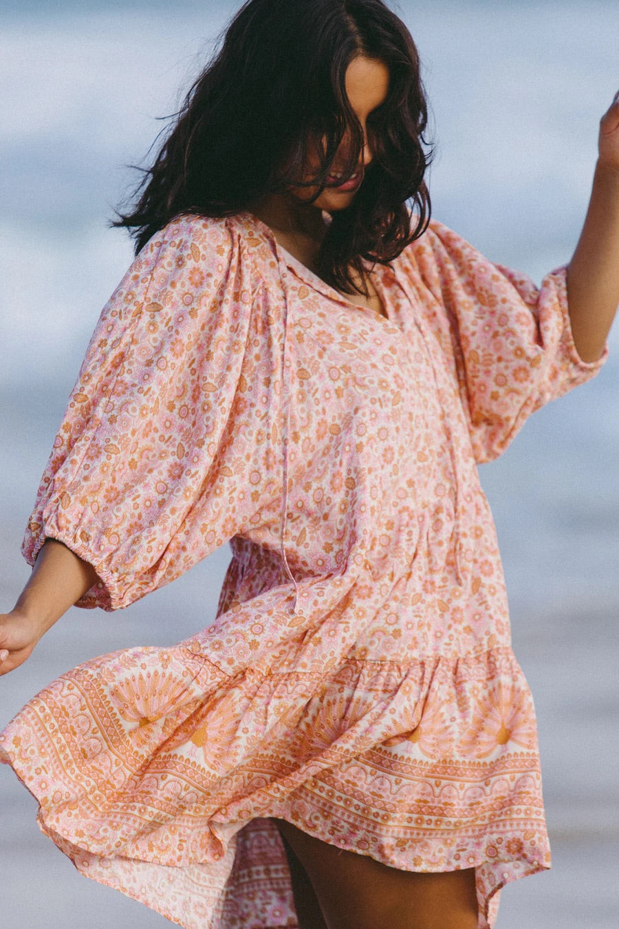 Sundance Smock Dress - Peach