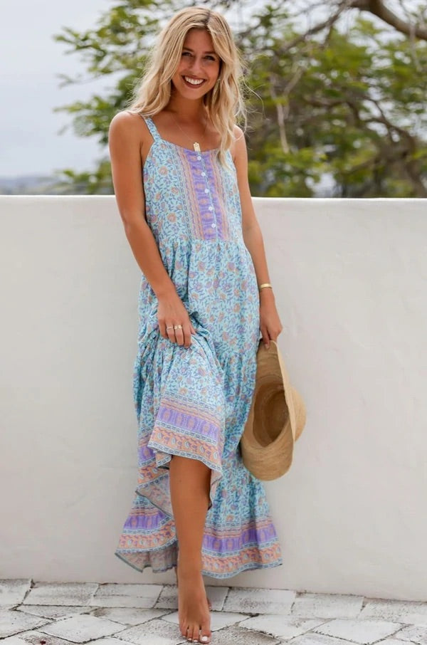 San Jose Luna Sky Tiered Maxi Dress