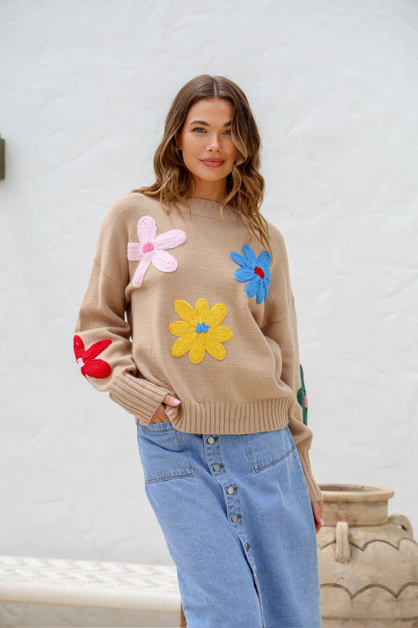 flower power crochet daisy knit
camel