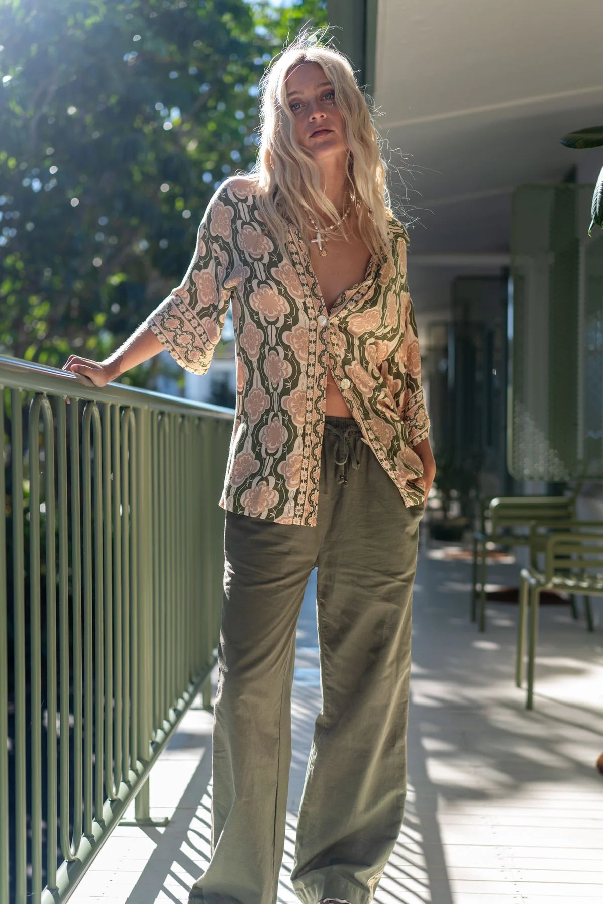 Barefoot Blonde Marlo Button Down Shirt - Olive