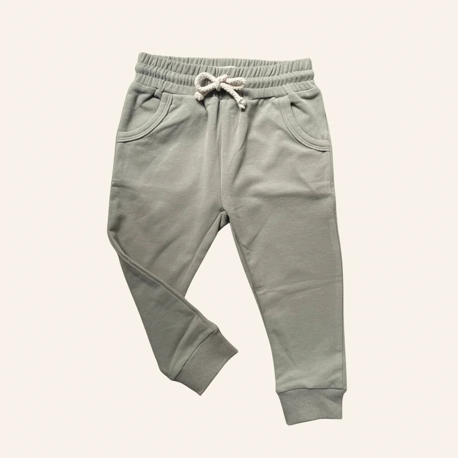 Sage Green Brown Organic Cotton Track Pant